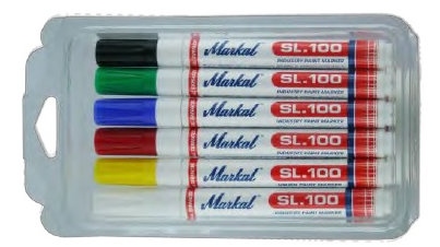Kit 6 pennarelli a vernice liquida Markal - SL100 