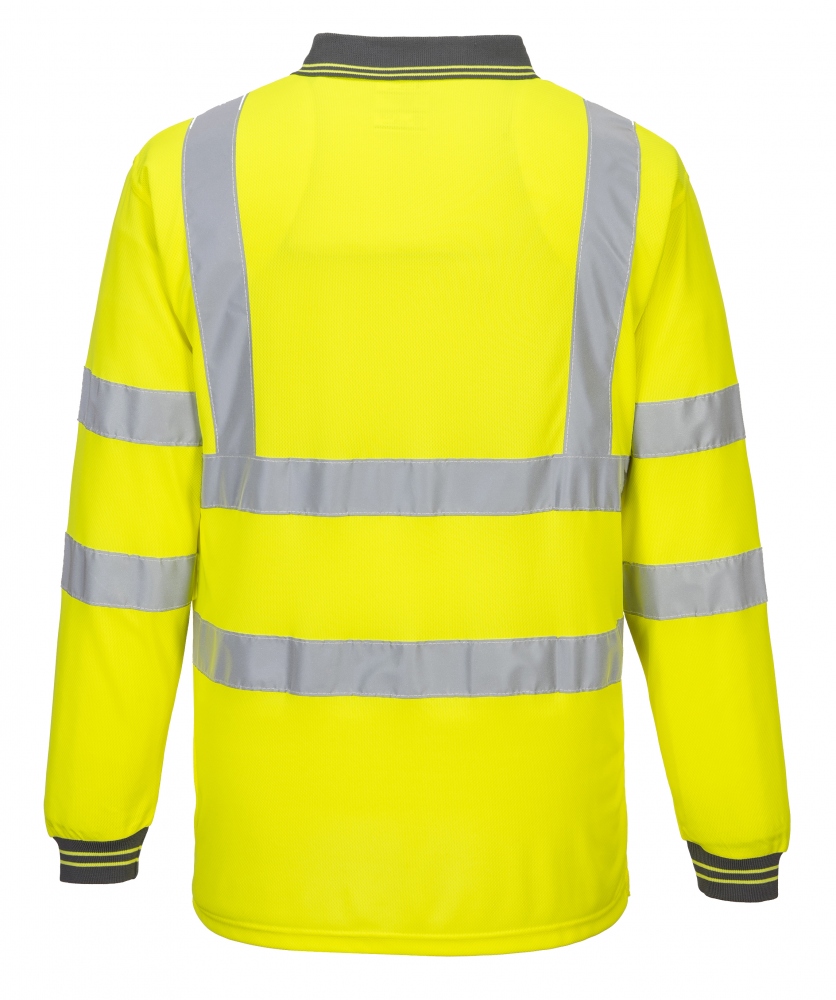 pics/Portwest/high-visibility-clothes/portwest-s277-high-visibility-longsleeve-polo-shirt-yellow-back.jpg