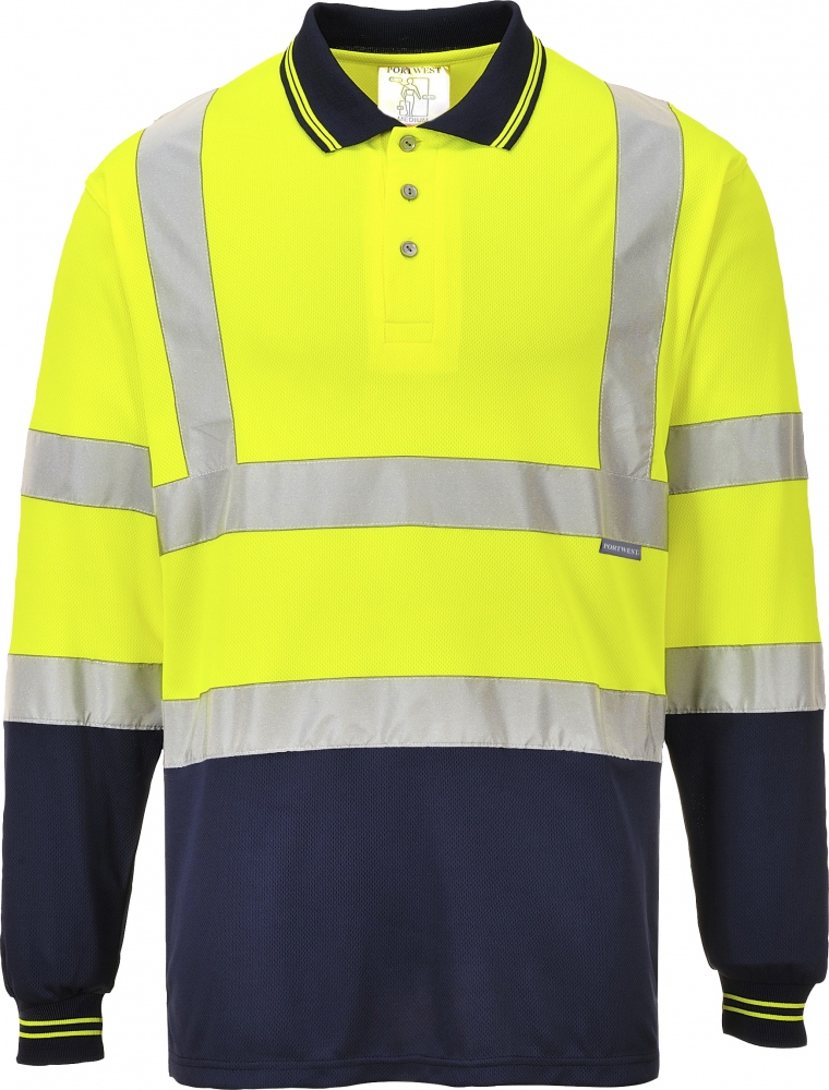 pics/Portwest/high-visibility-clothes/portwest-s279-high-visibility-longsleeve-polo-shirt-yellow-navy-blue.jpg