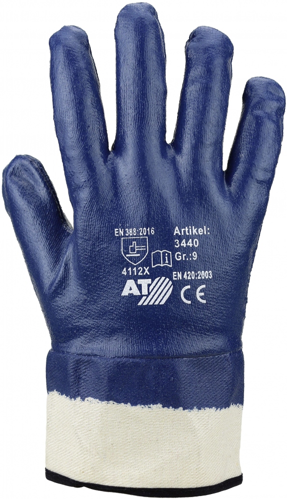 STRONG HAND Nitrilhandschuh blau Arbeitshandschuh für Öl Fett Handschuh Gr 9-11 