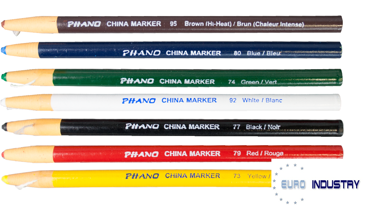 Box of 12 Dixon Phano China Markers WHITE PROFESSIONAL QUALITY