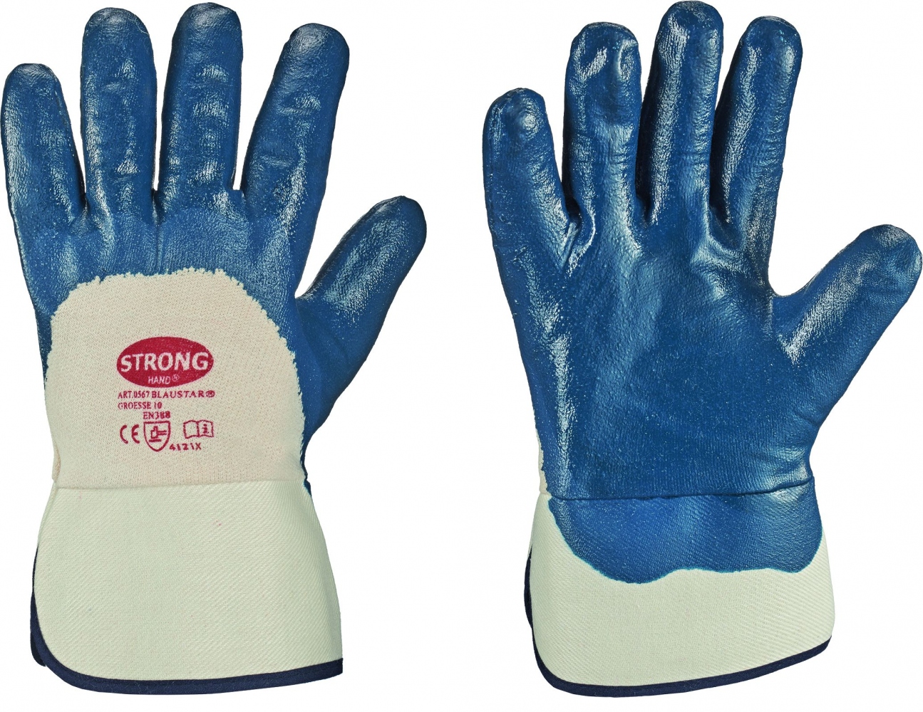 Nitril Blau vollbeschichtet Stulpe Stronghand 0568 Arbeits & Schutzhandschuhe 