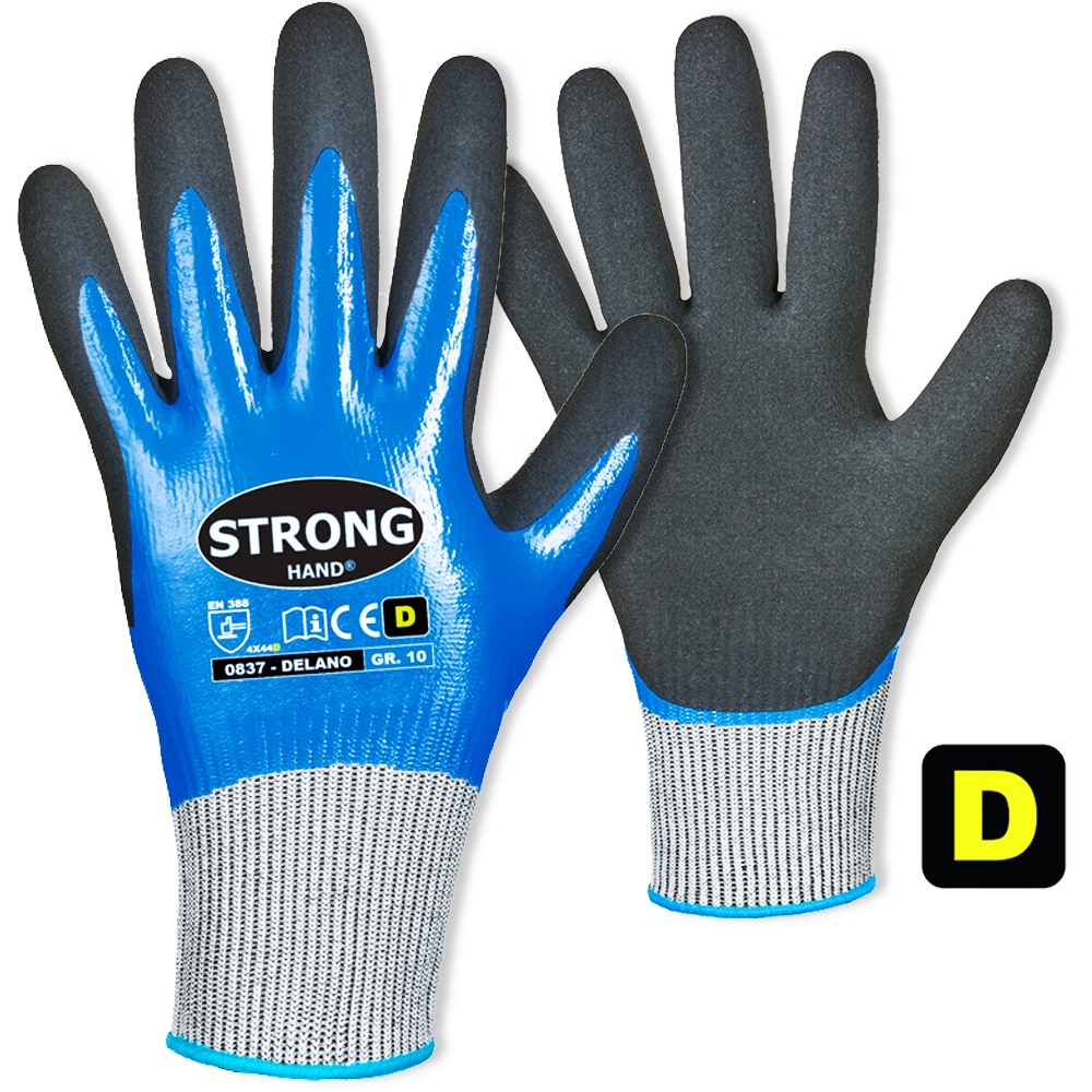 Stronghand 0837 DELANO Nitrile coated cut resistant gloves level D