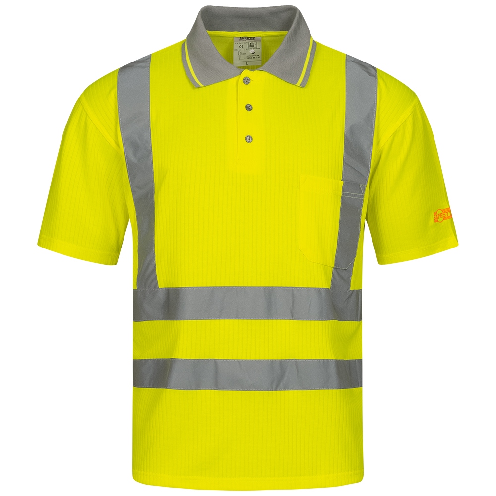 Hi-Vis Breathable Safety Polo Shirt yellow S-4XL, Safestyle 22699 ...