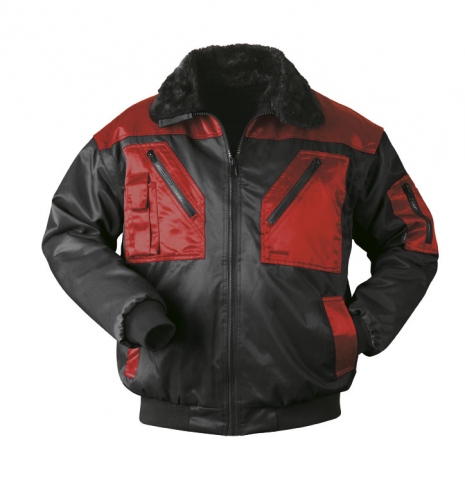 black bomber jacket with red inside