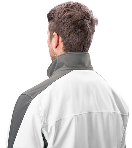 Kit veste chauffante softshell blanche pour Homme (chargeur + batterie),  taille au choix - FLEX