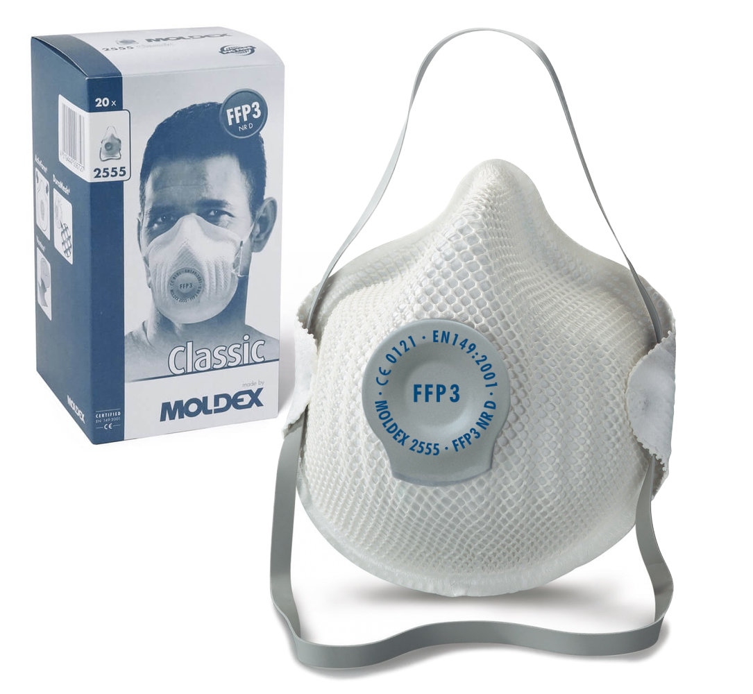 Mascarilla FFP3 con válvula Moldex 2555: protección respiratoria de calidad