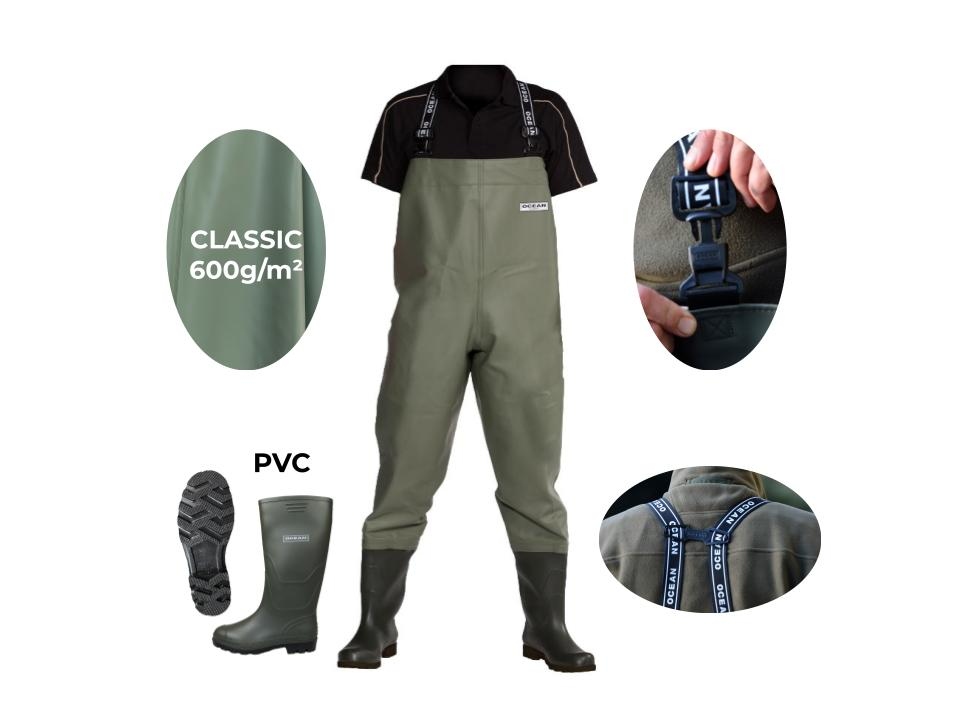 RUNCL Chest Waders with Boots, Fishing Waders for Men & Women, Waist-High  Waders - Updated 400D Nylon Outer, Seamless Breathable Waterproof Tech