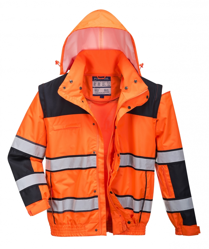 pics/Portwest/Jacken/portwest-c466-4-in-1-high-visibility-pilot-jacket-waistcoat-orange-black-front2.jpg