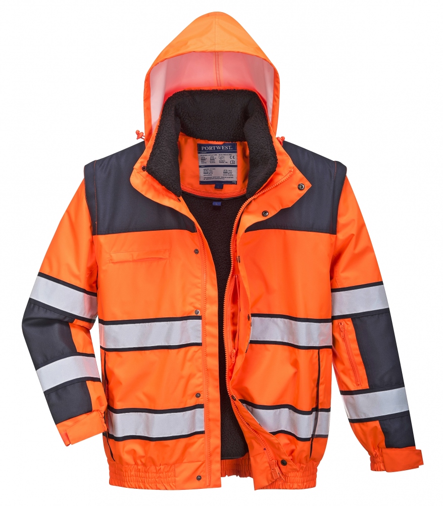 pics/Portwest/Jacken/portwest-c466-4-in-1-high-visibility-pilot-jacket-waistcoat-orange-navy-front.jpg