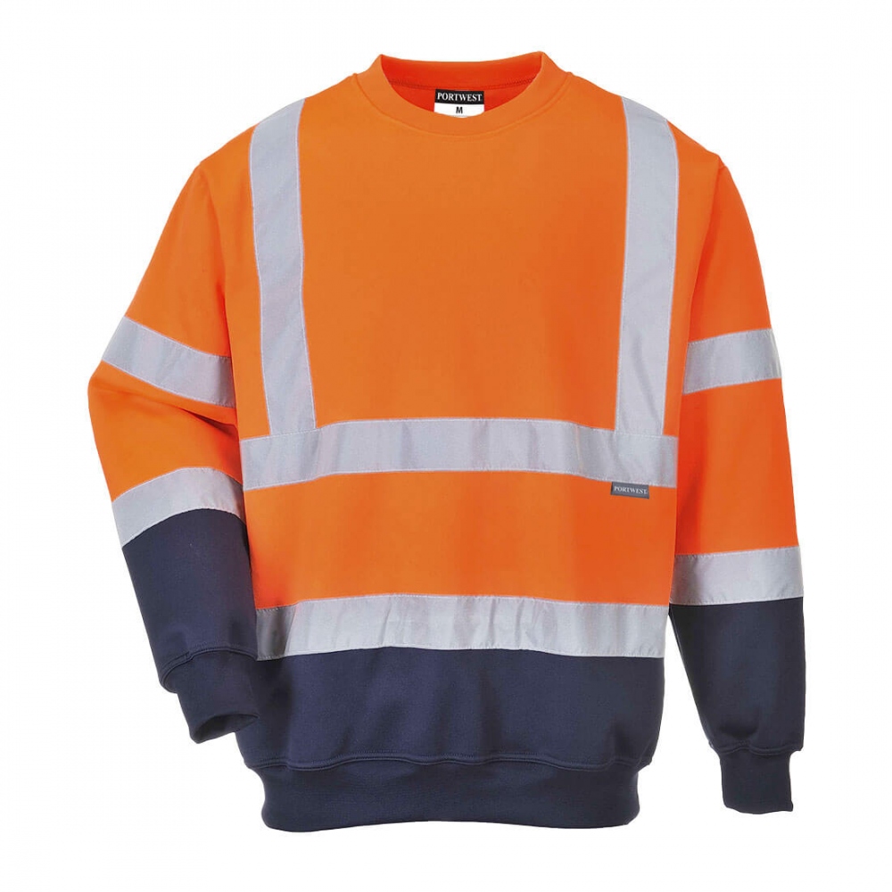 pics/Portwest/Sweatshirt/portwest-b306-high-visibility-sweatshirt-class-3-orange-navy-blue.jpg