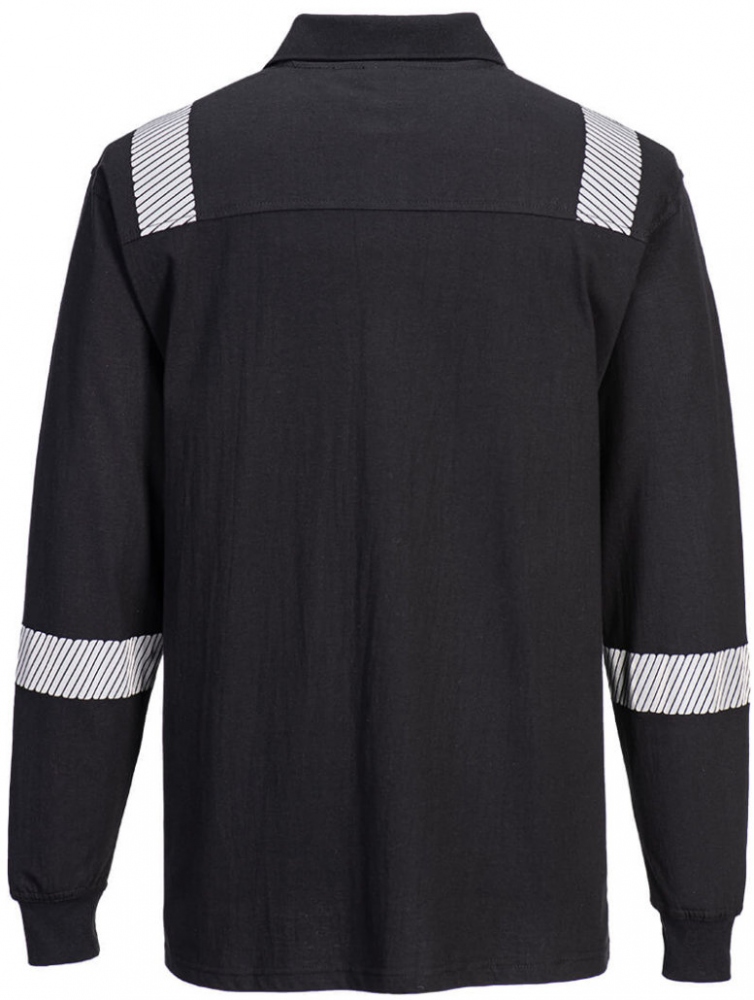 pics/Portwest/polos-and-shirts/portwest-wx3-fr-modaflame-multinorm-langarm-polo-schwarz-flammenschutz-sichtschutz-ruecken.jpg