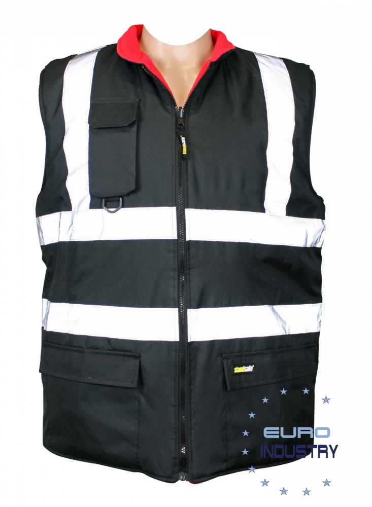 Waterproof Jacket Warm Mens Coat Workwear Security Hi Viz Reversible Bodywarmer
