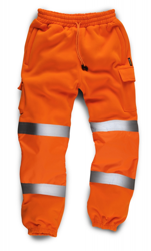 Taille 44" Taille 46" Orange Haute Visibilité Warrior Survêtement Pantalon De Jogging Pantalon 