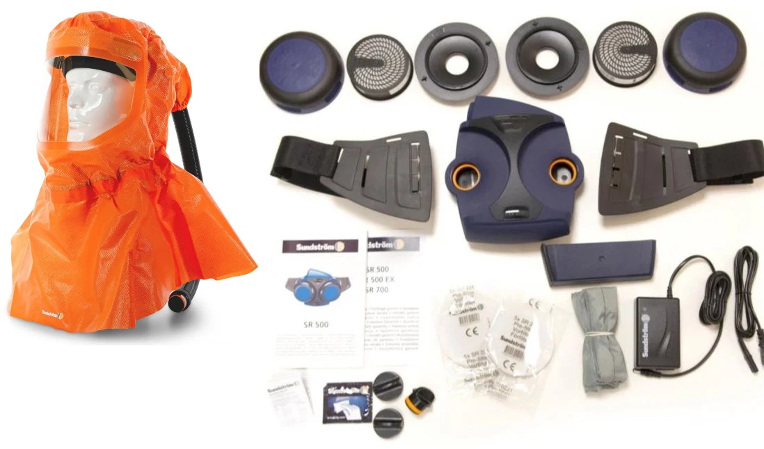 pics/sundstrom/sr602/sundstroem-komplettset-h06-5712-mit-atemschutz-geblaese-sr-500-und-haube-sr602-lieferumfang.jpg